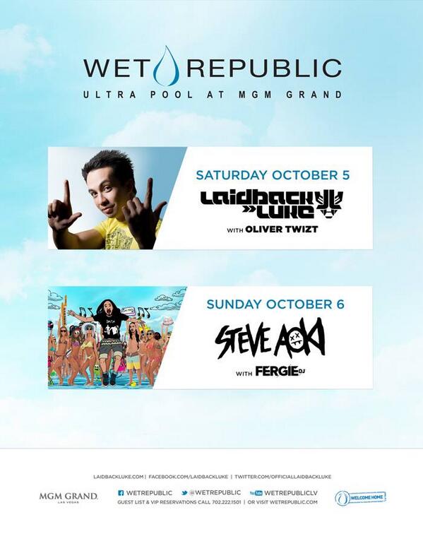 WVerco's tweet photo. "@WetRepublic: Setting up to be a great weekend with @LaidBackLuke and @SteveAoki| http://t.co/koKAzkl4St" @trels24