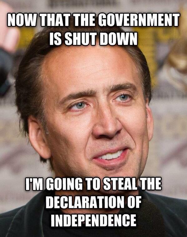 SeanParnellUSA's tweet photo. This may be the best #governmentshutdown meme I've seen all day. http://t.co/KI49kf0EPx