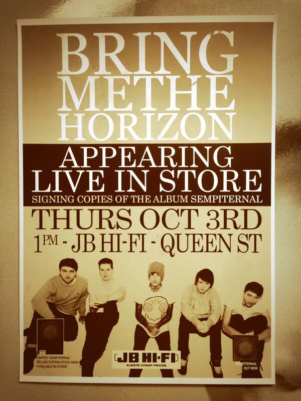 ChristianB_JBnz's tweet photo. #BringMeTheHorizon Instore singing @JBQueenStNZ tomorrow 1pm #excited http://t.co/jDVc46GEZO