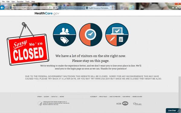 TeamStrikeoutAZ's tweet photo. @CNN Did Obama really think his website would work if the government shut down? http://t.co/JyZDN49lN2