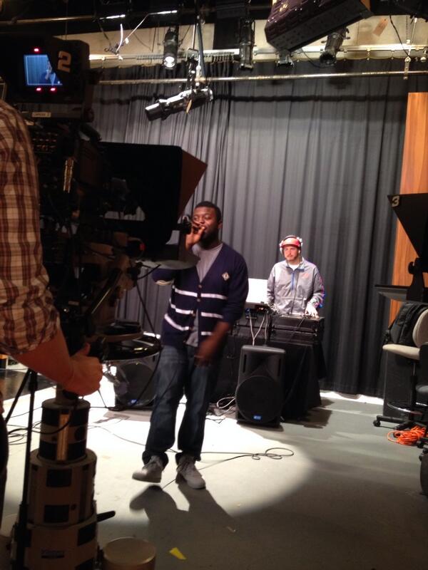 Plunderphonics's tweet photo. J-Bush and @DJ_Wigs in the UTTV studios tonight! http://t.co/vkw1HY9jdN