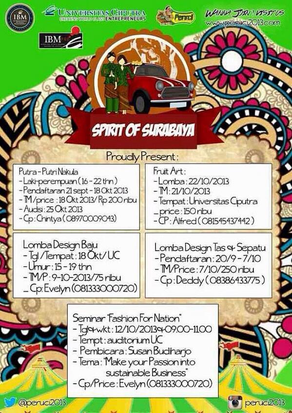 Peruci 2013 presents: Spirit of Surabaya. Register now!