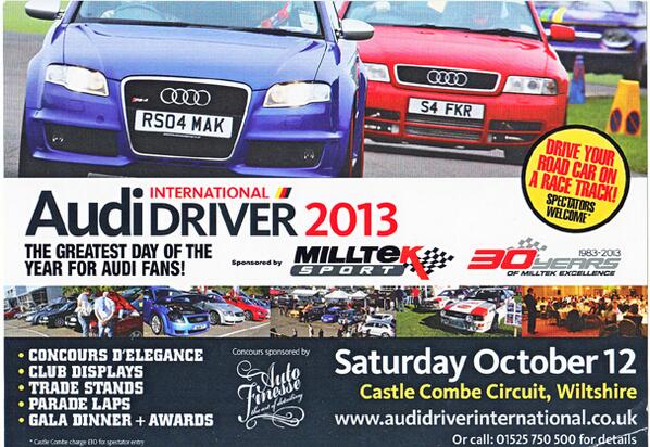 QSTuning's tweet image. Only ten days to go to #AudiDriverInternational not long now!Come to visit QSTuning on 12thOctober at @CastleCombeUK
