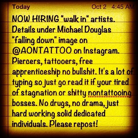 ATTN: Tattoo Artists 
instagram.com/aontattoo
instagram.com/brandonbond11