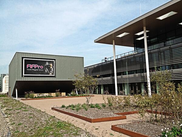 studioluko's tweet image. Nice to see our visuals from last year on the LED-screen at the new @FIFPro office. New campaign is coming! #worldxi