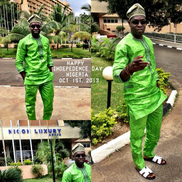 ZackFit's tweet image. Independence Day in Nigeria. Gotta love the green kaftan