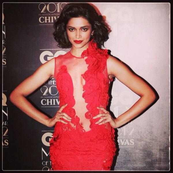 Red Hot in @GG_Studio #gorgeous #gqindiaawards #deepikapadukone