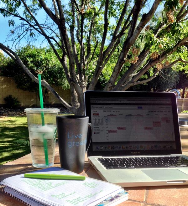 enjoying a lovely morning at boompromo's secondary HQ - home office al fresco