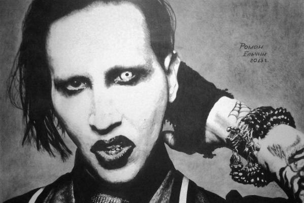 Marilyn Manson, А4, механический карандаш