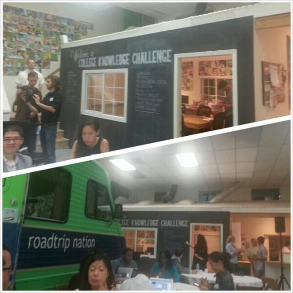 ImFirstGen's tweet image. Coolest garage I've ever been in @RoadtripNation @CollegeKC! Fun times during the launch!  #firstgen #apps4college