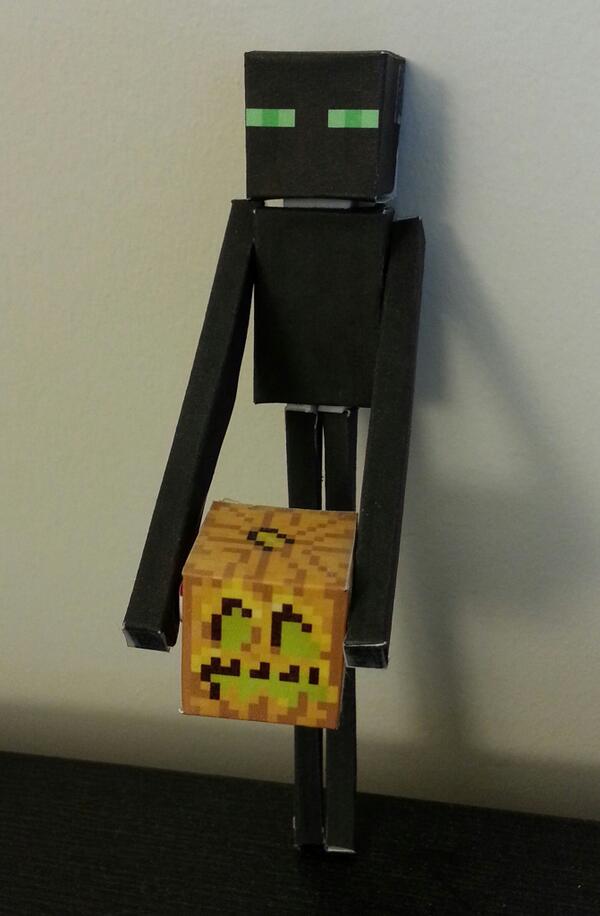 PopTactics's tweet photo. Our Enderman is ready for Halloween! Are you? #Minecraft #Halloween http://t.co/XvZEeku4aM