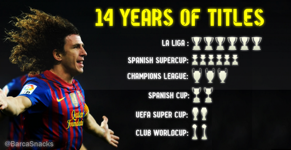 indrabenjamin's tweet photo. Legend! “@barcastuff: Infographic: Trophies won by Puyol during his 14 years at Barcelona http://t.co/WSQtWk3kkz [via @barcasnacks]”