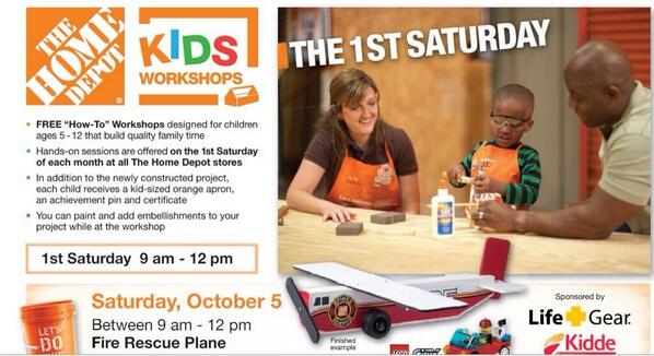 Bring the kids October 5 at the #KidsWorkshop from 9 am - Noon. Don't miss it! #FireSafetyMonth