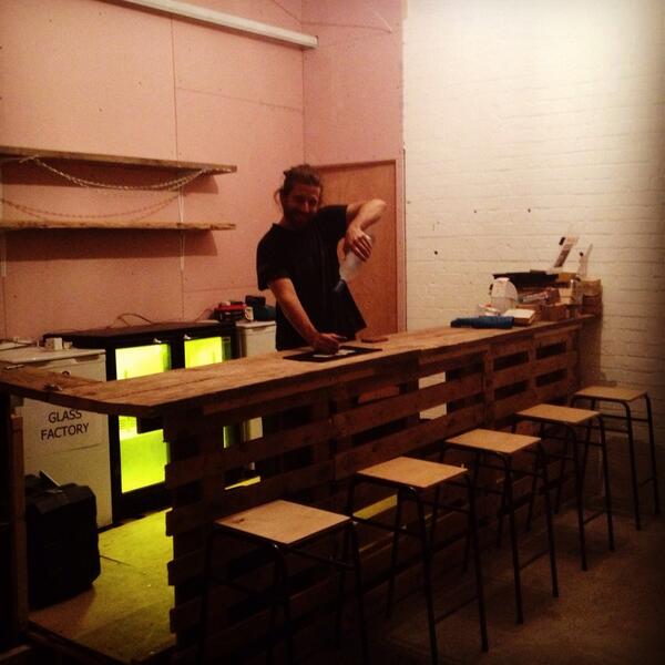 GlassFactorye9's tweet image. Our new bar in time for Art Licks this Sunday 7pm-11pm come see it in action