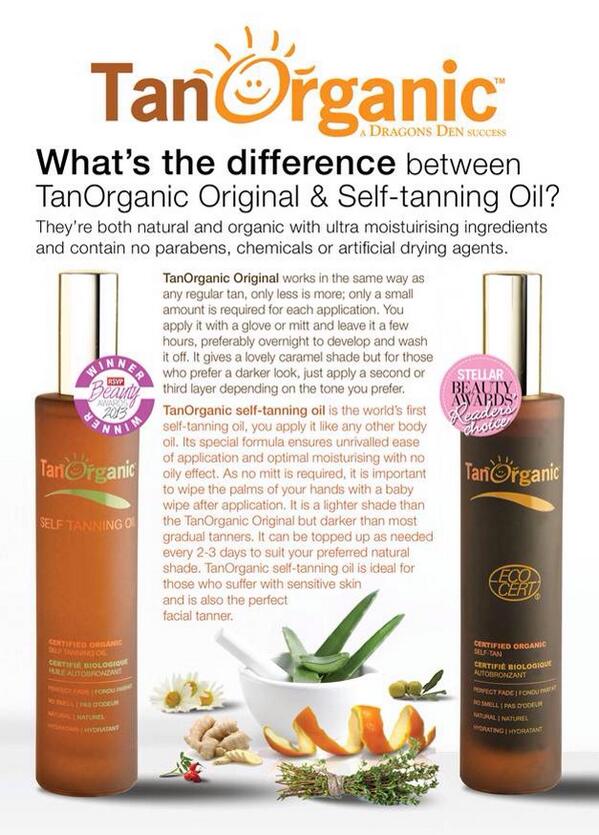 TanOrganic on Twitter: "Anyone wondering the difference between our Tan and  our Self-Tanning Oil :) both great products check them both out!  http://t.co/u8Mt0UMvYQ" / Twitter