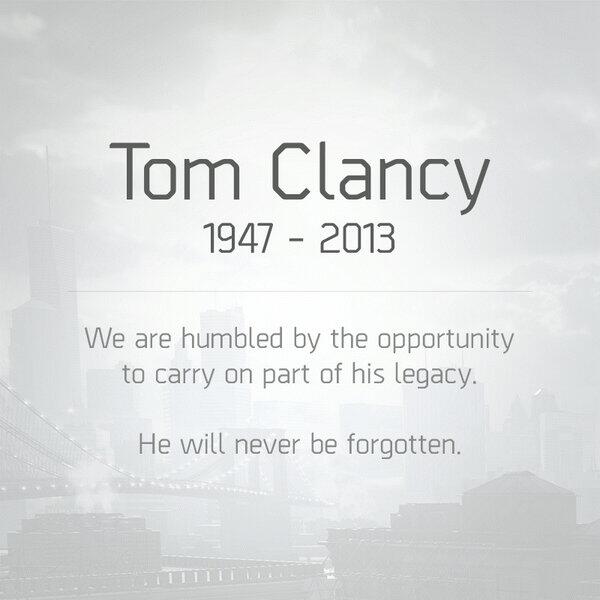 MFlysu's tweet photo. La mort de #TomClancy me rappelle qu'il faut rester passionne ! #RIP @Gameblog @GhostReconOnFR @TheDivisionGame http://t.co/fYzGVcRrOW