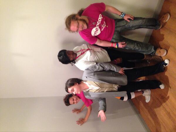 mencap_charity's tweet photo. .@susancalman meets 4 Mencap Changemakers backstage at #MencapComedy http://t.co/hkVQfjhjY3
