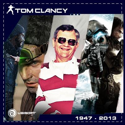 Ubisoft's tweet photo. Tom Clancy: 1947 - 2013 >> http://t.co/iZ4fgNaU5e http://t.co/aFA9BnKLby