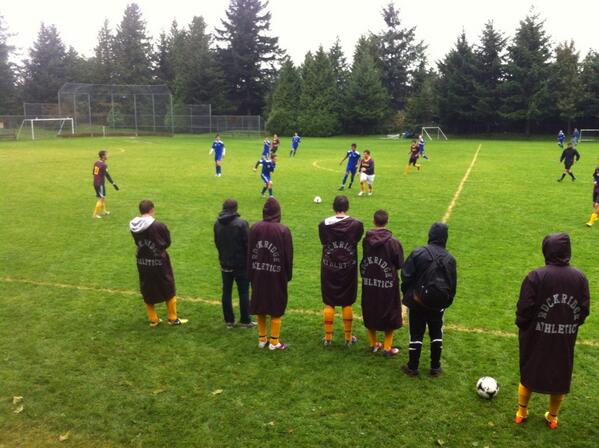 Rockridge Sr Boys Soccer take on Howe Sound in wet league action