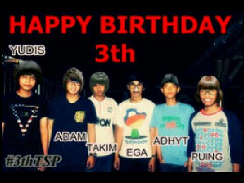 Happybirthday <a href="/TheSinnersPray/">THE SINNERS PRAY</a> yang ke 3th, semoga makin kompak. Di tunggu nih lagu2 terbaru nya :)