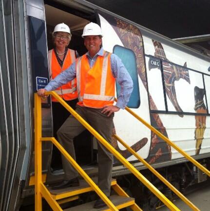 Great to join local MP Anne Maddern at Maryborough's Downer Rail for refurbished tilt train rolling out of workshop.