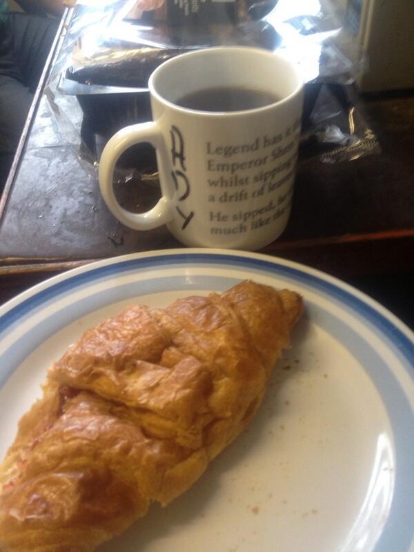 How continental...Croissants and coffee <a href="/DerrysAlAdyAsh/">Derrys Nurseries</a>  this morning. Oh la la la.