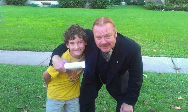 <a href="/MurdochFans/">MurdochMysteriesFans</a> My grandson Keedon loved getting his picture with "Brackenreid" in Brantford! And he scored some candy!!