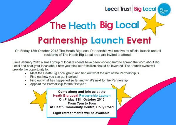 Our #biglocal Partnership Launch is on 18th October, here's a sneak preview of the invitation to all our residents