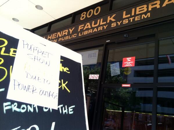 Downtown Library closed. Power outage
