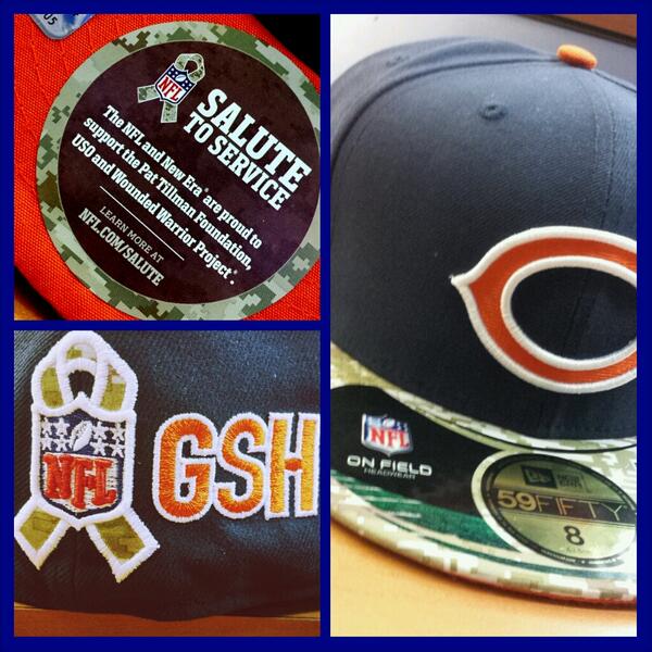 WrigleySports's tweet photo. Support USO, Pat Tillman Foundation and Wounded Warrior Project with the Salute To Service 59/50. @ChicagoBears @nfl http://t.co/TCTj4FFA44