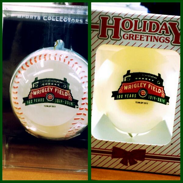WrigleySports's tweet photo. Celebrate 100 years of Wrigley with these festive ornaments. @Cubs http://t.co/gYWdokCcsU