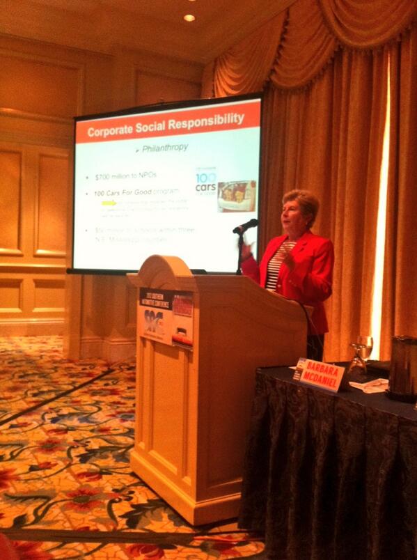 SAConference13's tweet photo. Barbara McDaniel of @Toyota discusses corporate responsibility at #SAC13 http://t.co/jnAuLBCVow