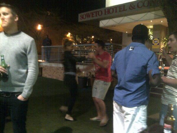 CharleneMcAlpin's tweet photo. @janinasays and @Castrolstuds dancing at pre-depature party @Magna_Trek http://t.co/Cerzpp3e1h