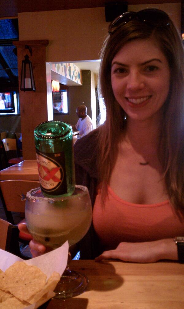 I think something went wrong with this lady's drink.