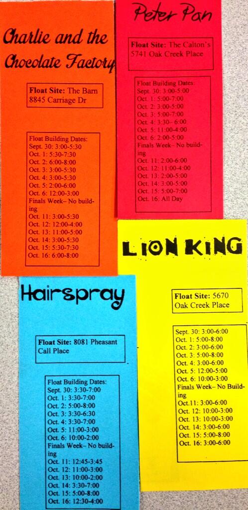 GBHS_input's tweet photo. Want to help build your class float for Homecoming?! Locations and times available here! 🔶🔴💙🔱 #GBonBroadway http://t.co/aZn3Xvz2vb