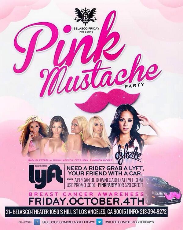 BelascoAmanda's tweet photo. FRIDAY @ BELASCO  **PINK MUSTACHE PARTY **w/ DJ Lezlee $99 CIROC bttls B-DAYS &amp; PARTY BUSES in FREE! @FlashE_Cesar http://t.co/LFSRvKCEEx