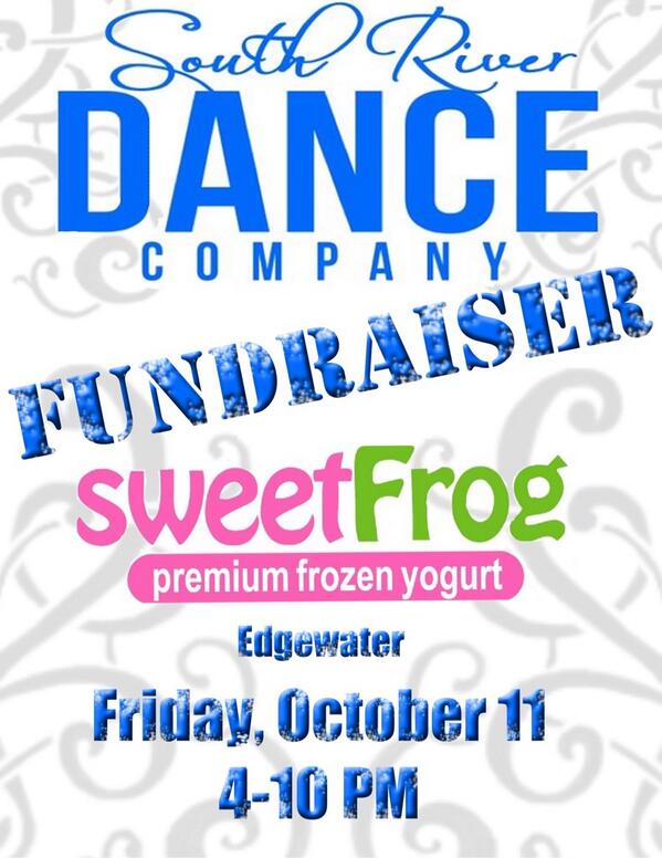 SRHSdanceco's tweet photo. SRHS DCO FUNDRAISER @ EDGEWATER SWEET FROG FRIDAY OCTOBER 11, 4-10PM🍦 http://t.co/XPg3PxXW7g