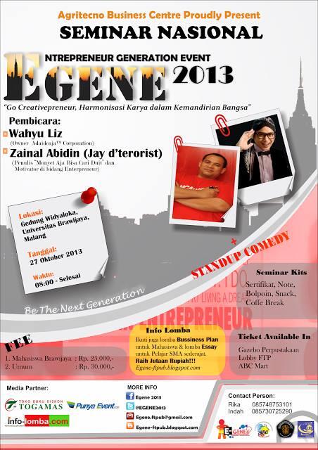 indahfikarani's tweet photo. min @info_UB bantu nge share dong :)
Seminar Kewirausahaan 27okt 2013 @ gdng Widyaloka UB IDR: Umum 30rb MHS UB 25 rb http://t.co/oOzY9pUxGp