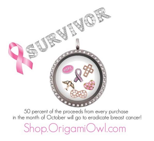 helpabride's tweet image. Shop.OrigamiOwl.com - 50% of the proceeds from every purchase in Oct. will be donated to eradicate breast cancer!