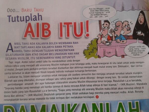 sarahobsesick's tweet photo. Khas untuk #PerosakBangsa. Harap admin jangan sebarkan aib orang walaupun mereka sendiri yg membuka aib mereka. http://t.co/LnmBEtC2xj