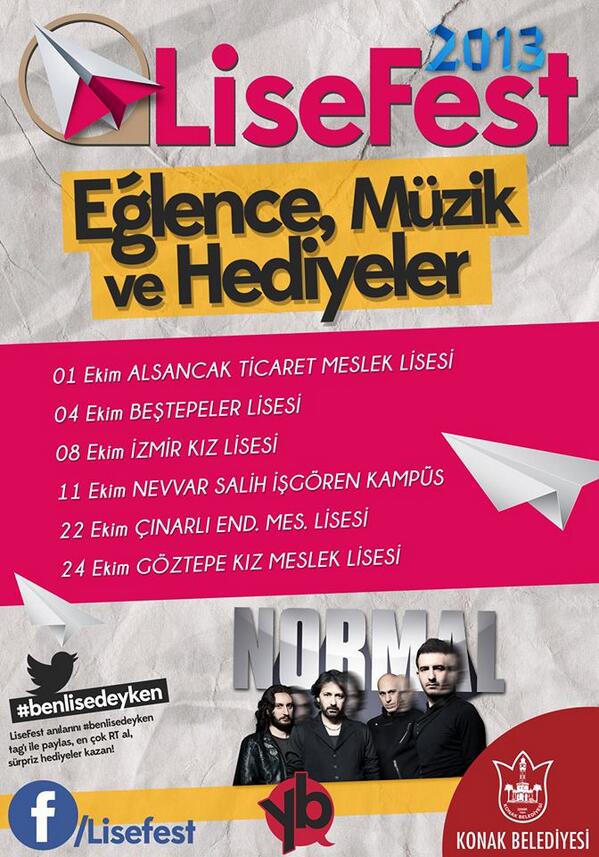 TartanHakan's tweet photo. LiseFest ile yeniden... 1-24 Ekim tarihleri arasında Konak'ta 6 okul LiseFest heyecanı yaşayacak. http://t.co/3yBUH19o5h