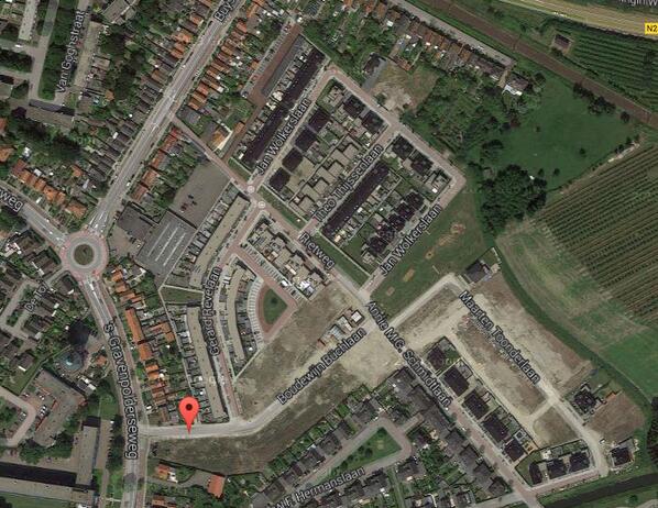 Nieuwe satellietfoto's van Riethoek en #Goes! Volgende week klinkt het 'startsein' voor de bouw van nieuwe woningen.