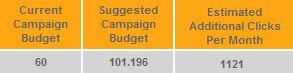 NaperSolutions's tweet photo. You decide what this budget recommendation means.  Previous budget was $60 a day.  #microsoft #bingads http://t.co/0CaMDbN8jO
