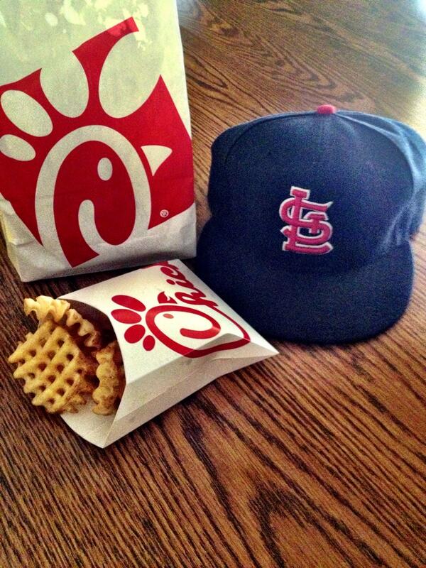 TB_Too_Bad's tweet photo. Chick-fil-A and playoff baseball #Cantbeatit #STLcards http://t.co/xRhni0ePQq
