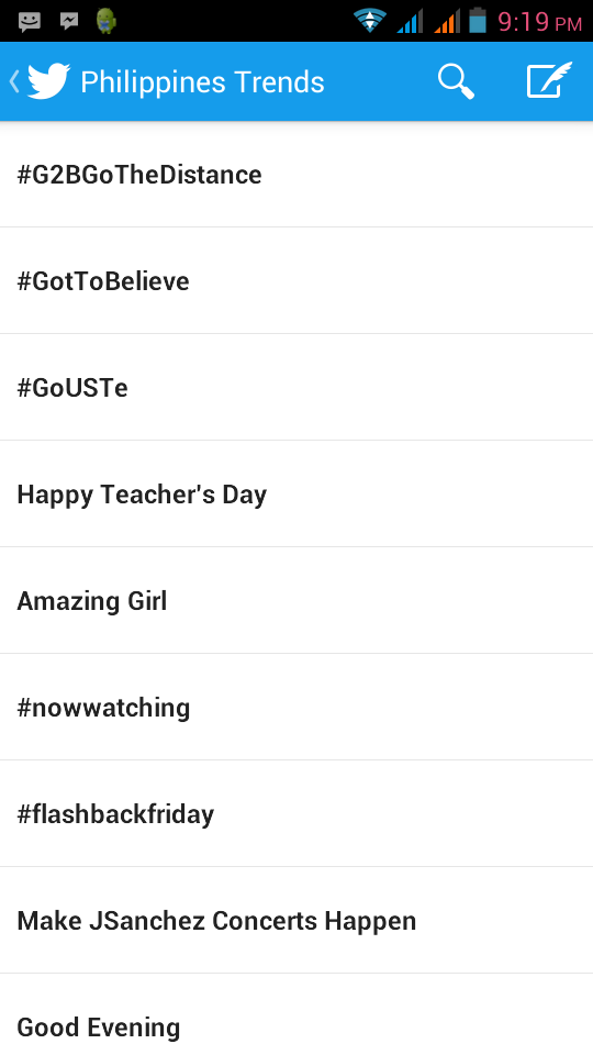 DanielRocksss's tweet photo. "@PrincessFrance: We're no. 1 and no. 2 on trending list! Thanks guys!!! #G2BGoTheDistance http://t.co/k1CSkECnir"