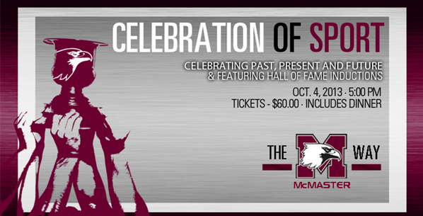 McMasterSports's tweet photo. Celebration of Sport tonight! 
Follow the conversation on Twitter tonight with the hashtag #GoMacGo. http://t.co/w8Bc52s6BK