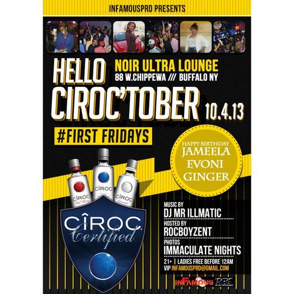 godspeed11's tweet photo. TONIGHT!!!! #1stFriday #HelloCiroctober @ Noir Ultra Lounge Ft. @DjMrillmatic @inFamousPRD http://t.co/PZHWvkwtzL