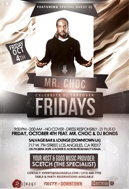 DTLAEvent411's tweet photo. Tonight 10/4 catch @MrChocFan4 in the mix w/ @iamscetch and @DJBONDS at @Salvage_LA 9pm - 2a. No Cover. Arrive early. http://t.co/5nJhU7Xz7O