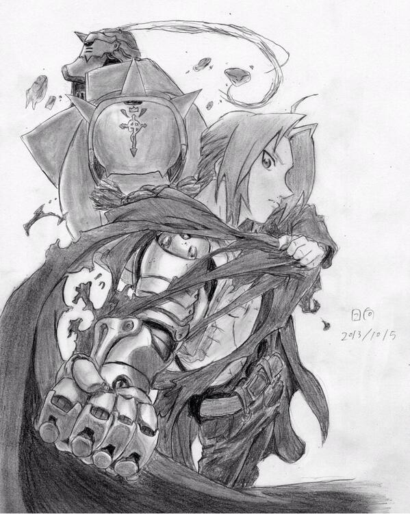 お絵描き 鋼の錬金術師 エドとアル描きました 制作時間は5 6時間です うまいと言ってくれる人rt 鋼の錬金術師 シャーペン画 Rtしてくれた人フォローします Http T Co Od3h2fferw