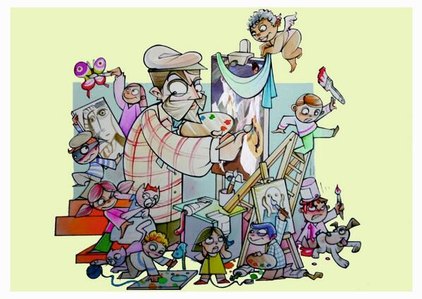 Boceto infantil de Carlos Lopez para las #fallas2014 Lema: "¡Esto lo pinto yo!"